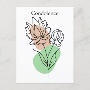 Modern Minimale Beileidsbekundung Blume Postkarte