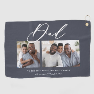 Modern minimale Multi-Foto-Skript Papa-Geschenk Go Golfhandtuch
