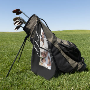 Modern minimale Multi-Foto-Skript Papa-Geschenk Go Golfhandtuch