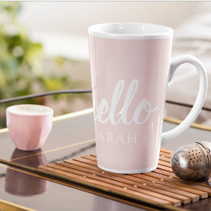 Modern minimale Pastel Pink Hallo und Sie nennen Milchtasse