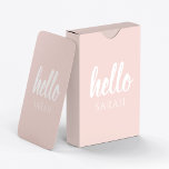 Modern minimale Pastel Pink Hallo und Sie nennen Spielkarten<br><div class="desc">Modern minimale Pastel Pink Hallo und Sie nennen</div>