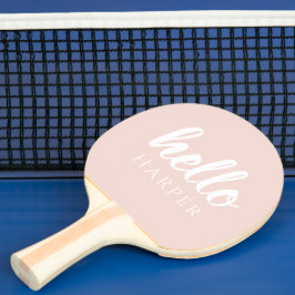 Modern minimale Pastel Pink Hallo und Sie nennen Tischtennis Schläger