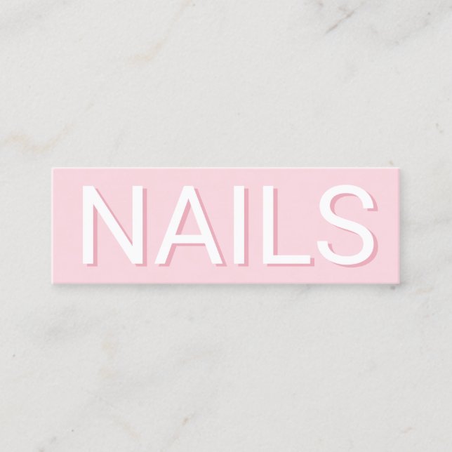 Modern minimale rosa Typografie Mini Visitenkarte (Vorderseite)