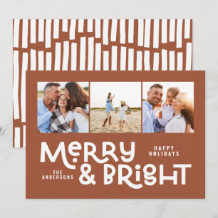Modern minimale Typografie 3 Foto Weihnachtsspass Feiertagskarte