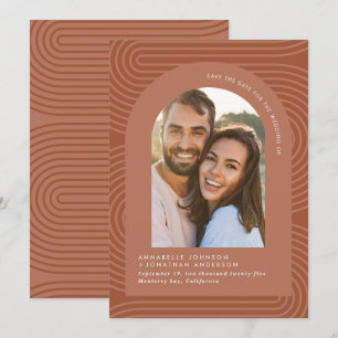 Modern minimaler bohemischer Rost Terrakotta geome