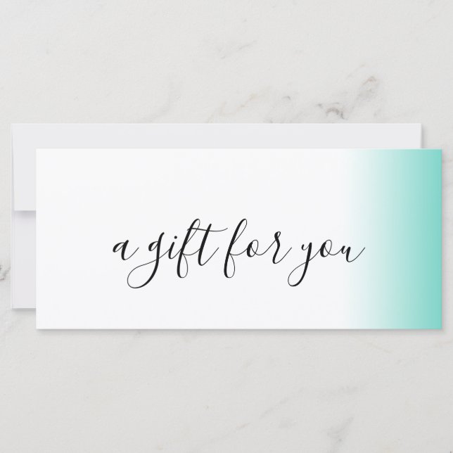 Modern minimaler Gradientenminze, weißes Make-up & (Vorderseite)