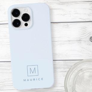 Modern minimales monogramm hellblau Case-Mate iPhone 14 pro max hülle