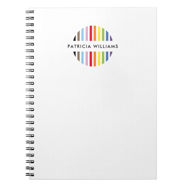 MODERN MINIMALES Streifen-Logo Regenbogen-Stolz LG Notizblock (Vorderseite)