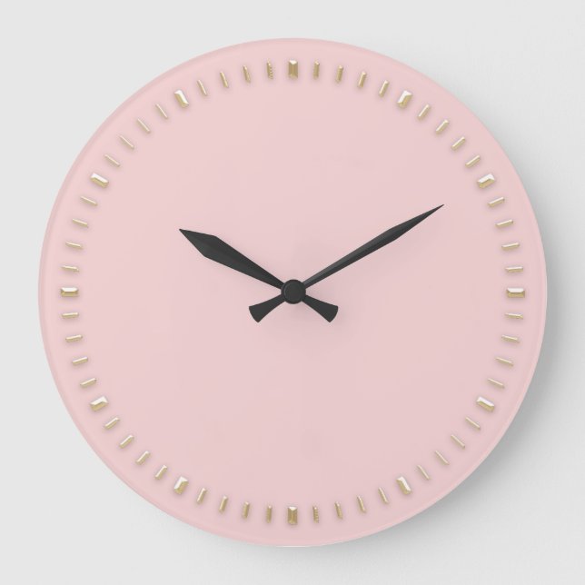 Modern Minimalism Pink Rose Blush Abstract Große Wanduhr (Vorderseite)
