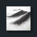 Modern Minimalist Abstract Dotted Landscape - 3D  Leinwanddruck<br><div class="desc">A sophisticated minimalist digital artwork featuring a flowing landscape created from varying densities of black dots (halftone effect). The design mimics topographic hills and valleys, creating a sense of 3D depth and organic movement on a clean white background. Ideal for modern tech offices, creative studios, or as a high-contrast focal...</div>