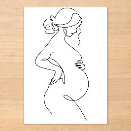 Modern Minimalist Abstract Line Art Drawing  Acryleinladungen