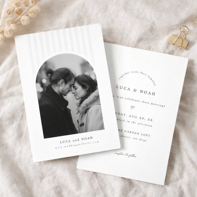 Modern Minimalist Arch Photo Wedding Invitation (Créateur téléchargé)