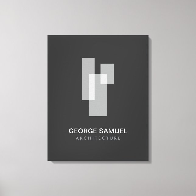 Modern Minimalist Architect Office Logo Leinwanddruck (Vorderseite)