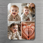 Modern Minimalist Baby 4 Photo Collage Magnet<br><div class="desc">Celebrate your little one’s most precious moments with this Modern Minimalist Baby 4-Photo Collage Magnet. Designed with a clean and timeless layout, this custom magnet showcases four of your favorite baby photos with simple, stylish elegance. Add a name, birth date, or a short message to personalize your keepsake. Printed in...</div>