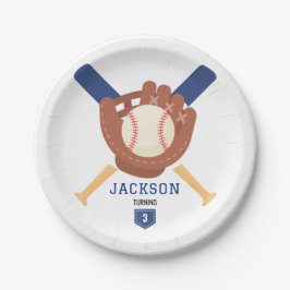 Modern Minimalist Baseball Batter Up Birthday Pappteller