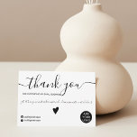 Modern minimalist black and white order thank you dankeskarte<br><div class="desc">Modern minimalist black and white business order thank you. Add your social media. With an elegant signature script font,  all the colors are editable ,  add your logo.</div>