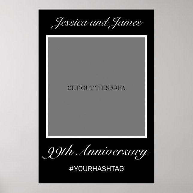 Modern Minimalist Black Anniversary Photo Prop Poster (Vorne)