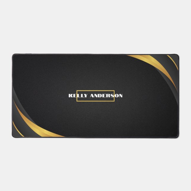 Modern Minimalist Black & Gold Pattern with Custom (Recto)