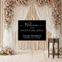 Modern Minimalist Black Wedding Welcome Sign Acrylschild