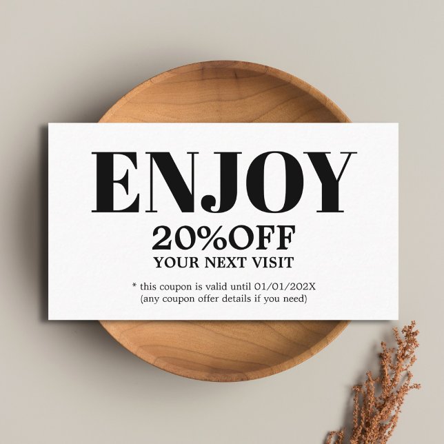 Modern Minimalist Black White Bold Beauty Rabattkarte (Von Creator hochgeladen)