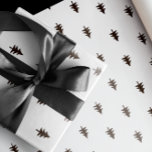 Modern Minimalist Black & White Christmas Tree Geschenkpapier<br><div class="desc">Simple,  modern Scandinavian style black and white Christmas gift wrap,  featuring black pine trees on a plain white background.</div>