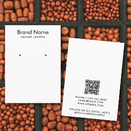 Modern Minimalist Black White Jewelry Display Card Visitenkarte