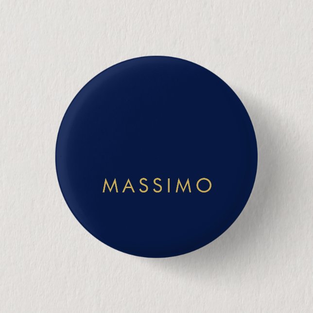 Modern minimalist blau Gold professionell trendy Button (Vorderseite)