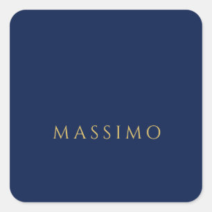 Modern minimalist blau Gold professionell trendy Quadratischer Aufkleber