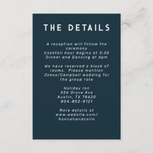 Modern minimalist Blau Türkis Begleitkarte