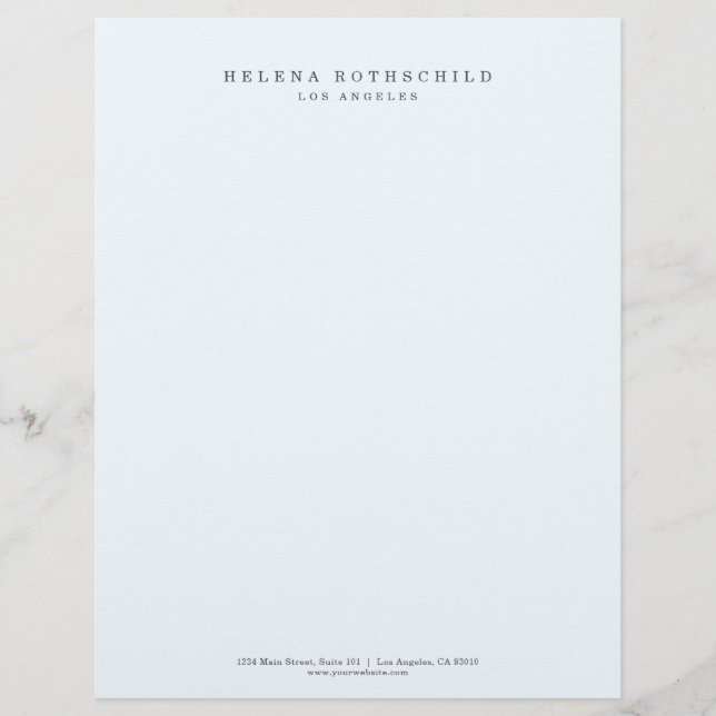 Modern minimalist blaue professionelle Geschäftsau Briefbogen (Vorderseite)