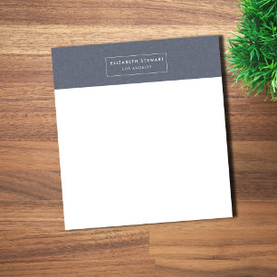 Modern minimalist blaues Leinen und Elfenbein Notizblock