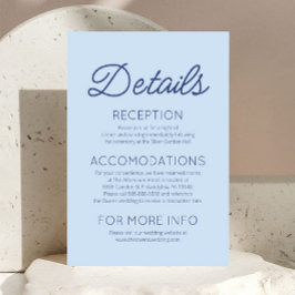 Modern Minimalist Blue Wedding Details Begleitkarte