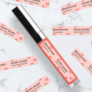 Modern minimalist Blush Quake Korallenrosen-Lipglo Etiketten