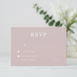Modern Minimalist Blush Wedding RSVP Karte