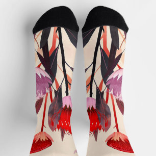 Modern minimalist Boho floral botanisch Socken