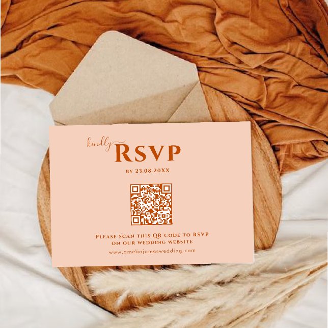 Modern Minimalist Boho Wedding RSVP Karte (Von Creator hochgeladen)