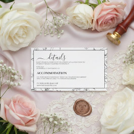 Modern Minimalist Botanical Wedding Details Card Begleitkarte