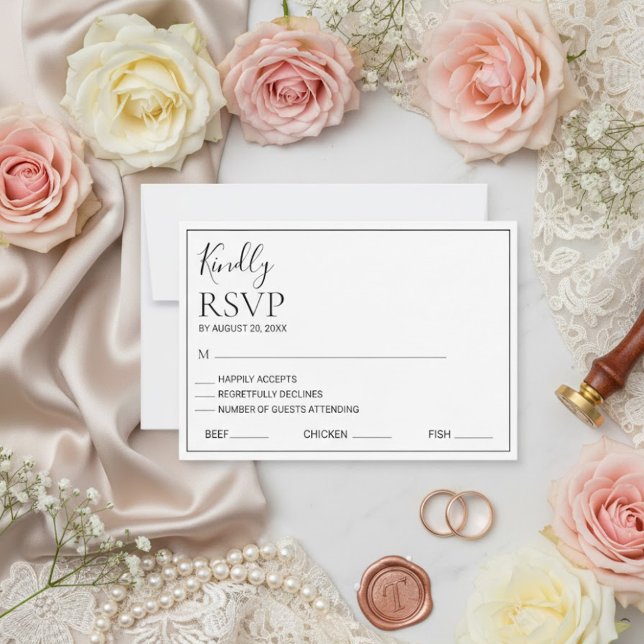 Modern Minimalist Botanical Wedding RSVP Card (Von Creator hochgeladen)