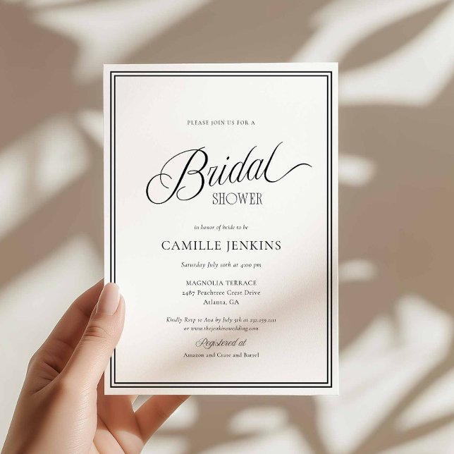 Modern Minimalist Bridal Shower Invitation Einladung (Minimal Modern Bridal Shower Invitation)