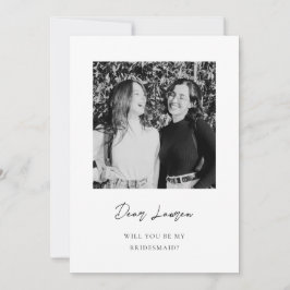 Modern Minimalist Bridesmaid Proposal Photo Card Einladung