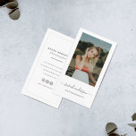 Modern Minimalist Calligraphy Script Fotograf Visitenkarte<br><div class="desc">Minimum, modern and professional fotografiert y business cards featuring your foto with your name in trendy calligraphy script typography. Add your contact information to the back. Includes three social media icons and a field for your username.</div>
