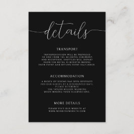 Modern Minimalist Calligraphy Wedding Details Begleitkarte