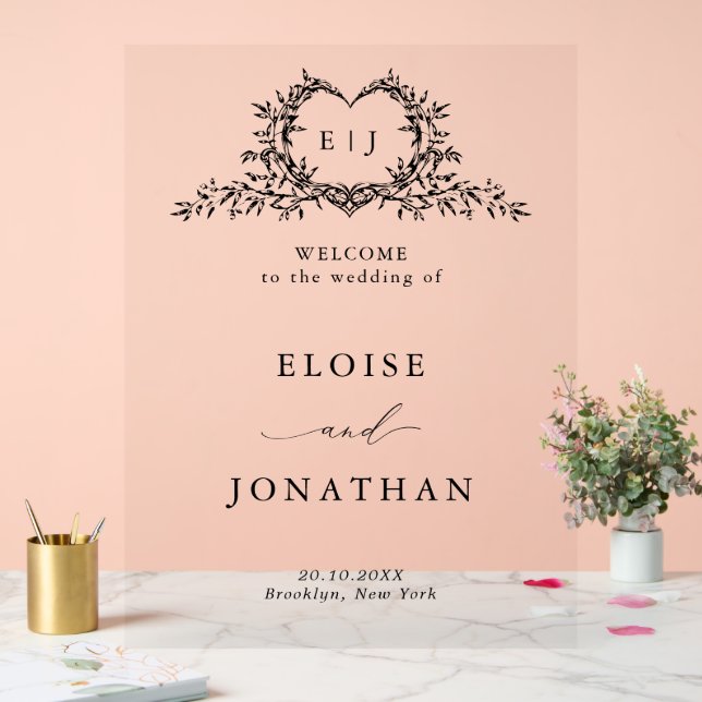Modern Minimalist Calligraphy Wedding Welcome (Mariage)