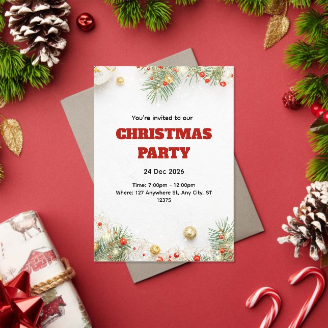 Modern Minimalist Christmas Invitation (Insitu (vacances))