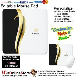 Modern Minimalist Company Blue White Business Mousepad