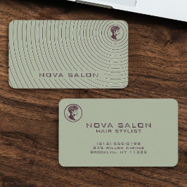 Modern Minimalist Concentric Fine Linework Visitenkarte