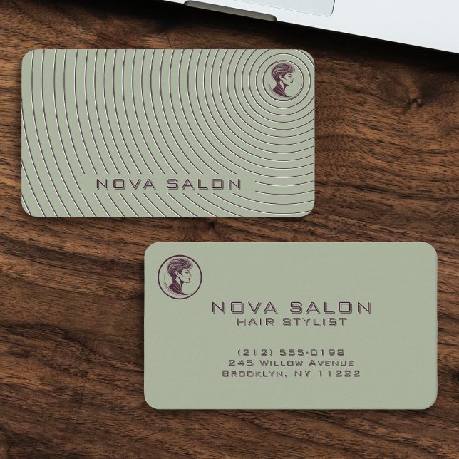 Modern Minimalist Concentric Fine Linework Visitenkarte (Von Creator hochgeladen)