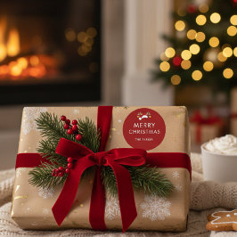 Modern Minimalist Custom Color Christmas Class Runder Aufkleber