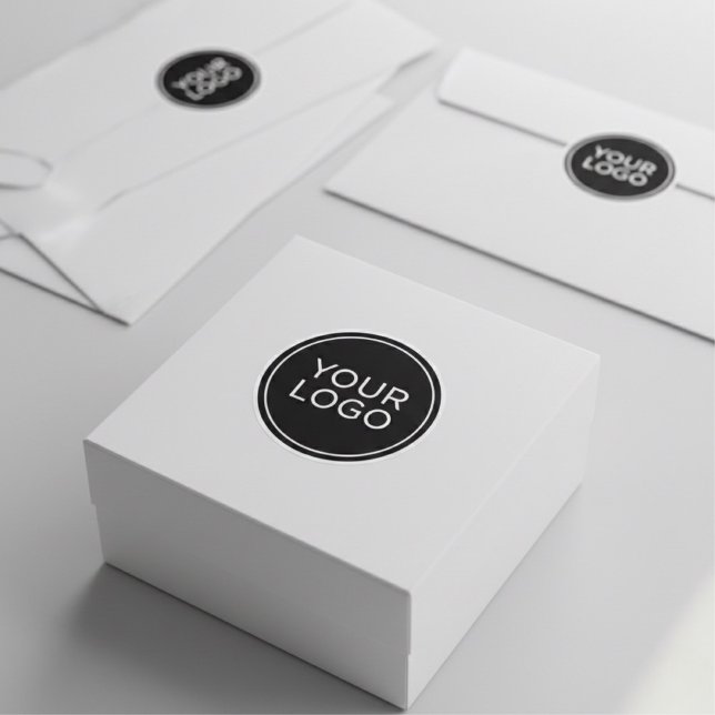 Modern Minimalist Custom Logo Business Branding Runder Aufkleber (Von Creator hochgeladen)