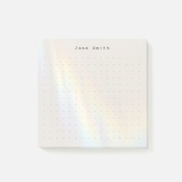 Modern Minimalist Dot Grid Personalized Name Post-it Klebezettel